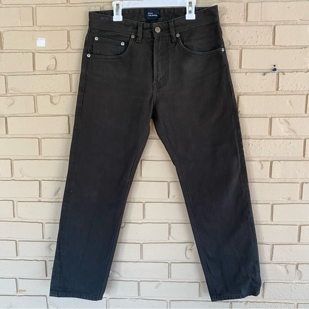 Todd Shelton Badlands Jeans Men 29x26 Charcoal Selvedge Straight Leg Made In USA